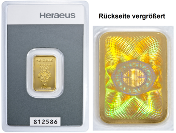 5 Gramm Goldbarren mit Kinegramm (Hologramm)