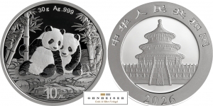 China Panda 30 Gramm Silber 2026