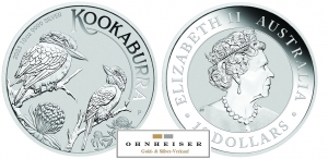 10 Oz Kookaburra Feinsilbermnze Australien