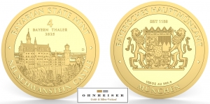1/25 Bayern Thaler Feingoldunze
