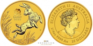 1/4 OZ Hase 2023  Lunar III Australien Gold 