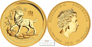 1/1 Unze Gold Australien Lunar II Hund 2018 Sonderpreis, fast ausverkauft