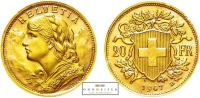 Gold-Vreneli 20 SFR  5,81 Gramm Goldanteil