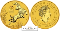 1/1 OZ Hase 2023  Lunar III Australien Gold 